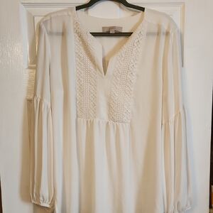LOFT Women's Cream Blouse
